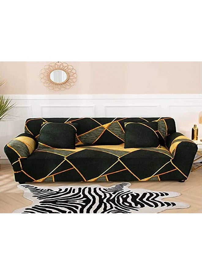 لوكزر غطاء أريكة لوكزر العالمي المكون من 4 مقاعد مع 2 كيس وسادة 140 جرام لكل متر مربع، غطاء مرن كبير لحماية الأريكة قابل للتمدد (منشور أخضر داكن/230-300 سم) SC-035-04 - Image 1