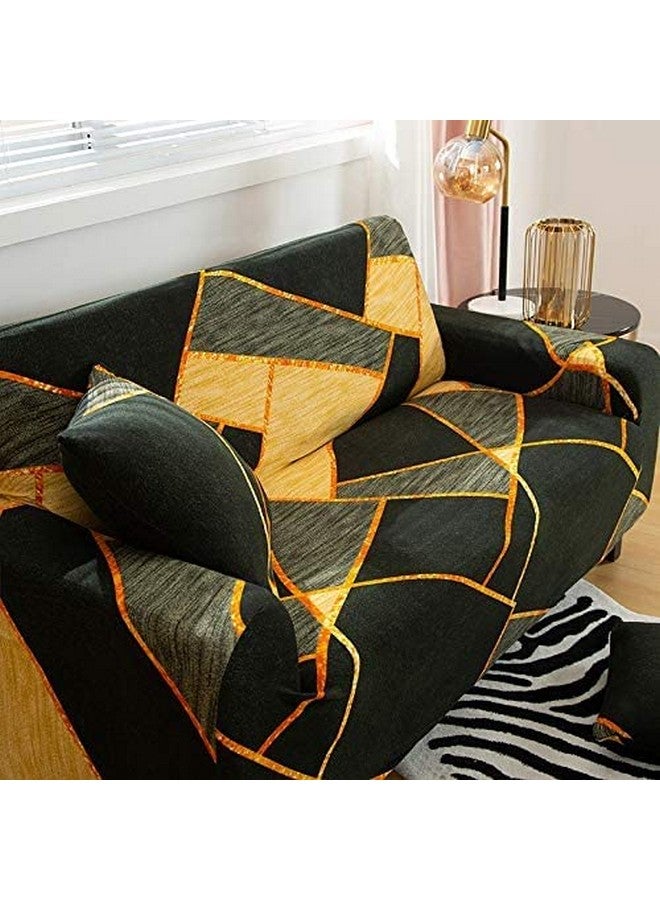 لوكزر غطاء أريكة لوكزر العالمي المكون من 4 مقاعد مع 2 كيس وسادة 140 جرام لكل متر مربع، غطاء مرن كبير لحماية الأريكة قابل للتمدد (منشور أخضر داكن/230-300 سم) SC-035-04 - Image 5