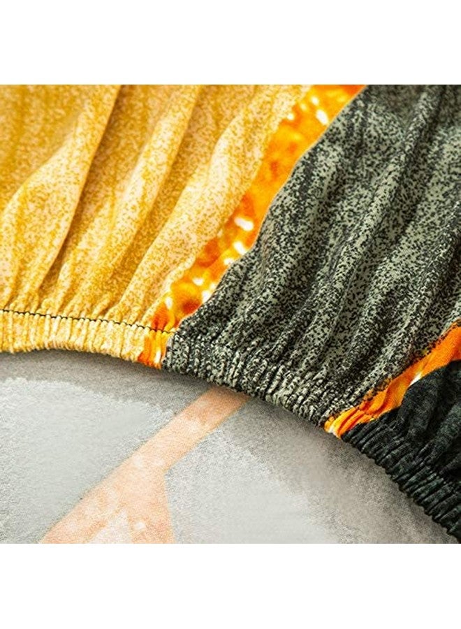 لوكزر غطاء أريكة لوكزر العالمي المكون من 4 مقاعد مع 2 كيس وسادة 140 جرام لكل متر مربع، غطاء مرن كبير لحماية الأريكة قابل للتمدد (منشور أخضر داكن/230-300 سم) SC-035-04 - Image 4