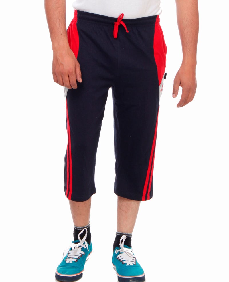 Vego Mens Cotton Three By Fourth, 3/4, Capri, Three Quarter Navy Regular Fit - Image 1