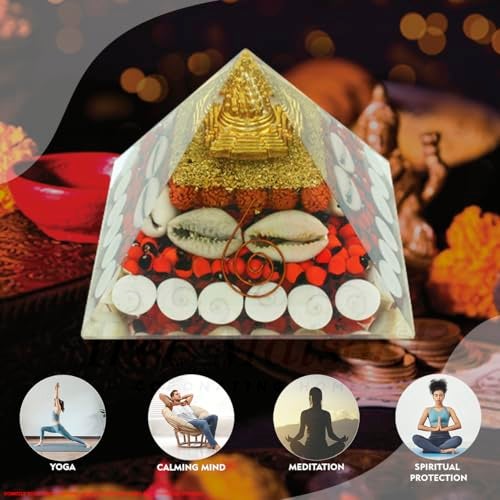TREE MAISON CORONATING HOMES Maha Laxmi Crystal Pyramid | 3.5 Inch | Vastu Correction Pyramid | Positive Energy, Wealth | Meditation & Good Luck | Home & Office Decor for Prosperity - Image 3