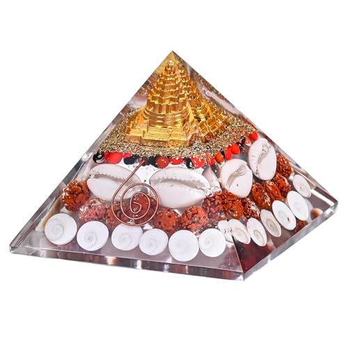 TREE MAISON CORONATING HOMES Maha Laxmi Crystal Pyramid | 3.5 Inch | Vastu Correction Pyramid | Positive Energy, Wealth | Meditation & Good Luck | Home & Office Decor for Prosperity - Image 1