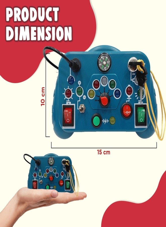 Wembley Busy Board Switch Light Game - Blue | Montessori Sensory Activity Toy for Toddlers | LED Lights, Buttons, Switches & Compass | Fine Motor Skill Development - Image 2