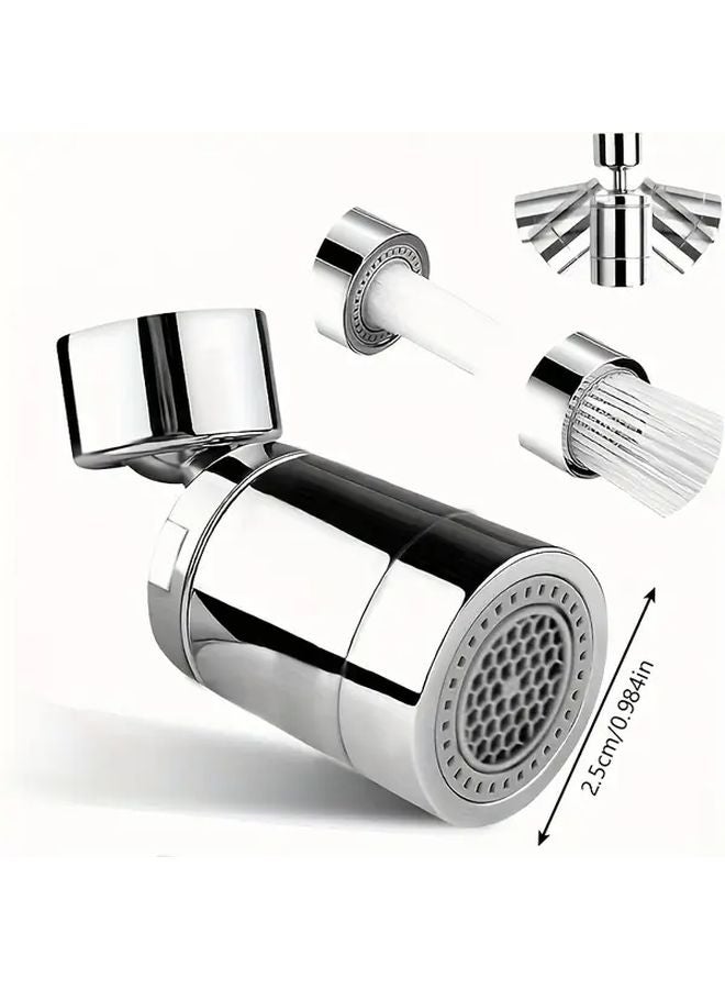 Heavy Duty 360 Rotating Faucet Adapter 80 Adjustable Angle Silvery Dual Function Sink Connector - Image 1