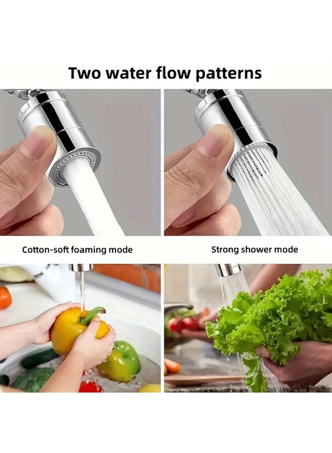 Heavy Duty 360 Rotating Faucet Adapter 80 Adjustable Angle Silvery Dual Function Sink Connector - Image 3