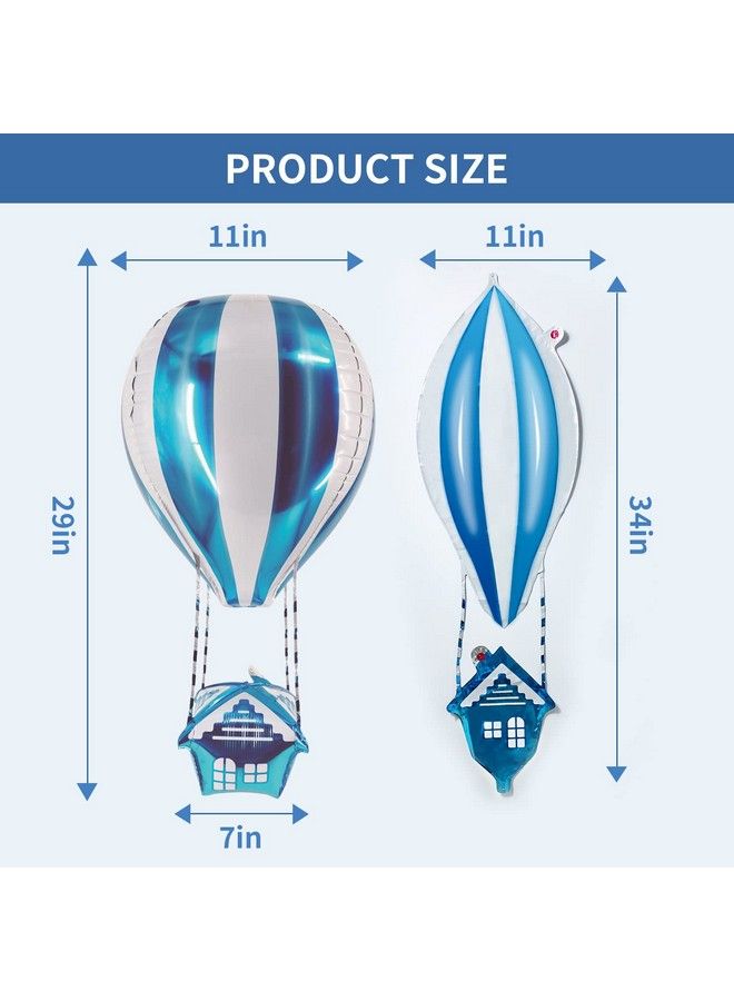CHengQiSM 4D Color Hot Air Balloon Aluminum Balloon Helium Balloon Mylar Aluminum Foil Balloons Party Hot Air Balloon Floating Helium Foil Balloons For Kids Themed Birthday Party Decor Balloons(4Pcs) - Image 5