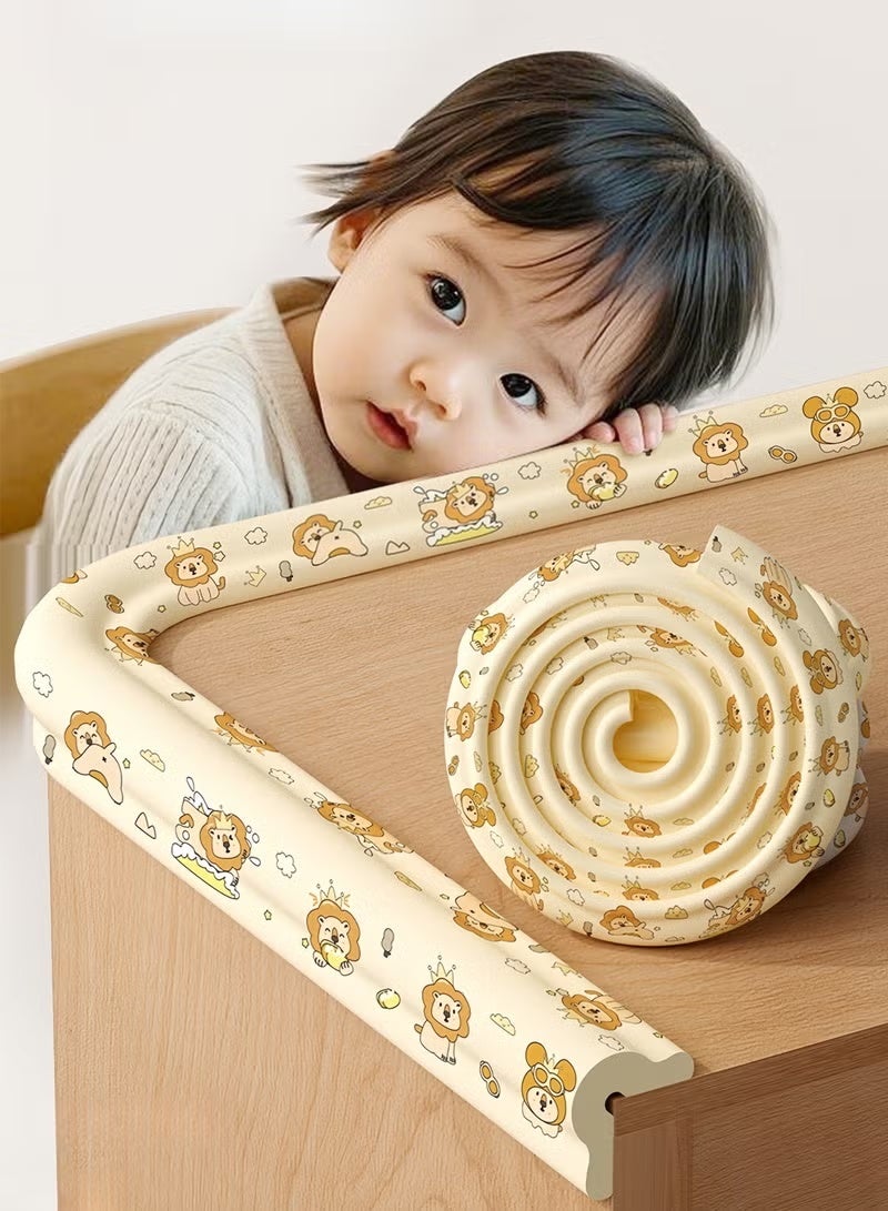 GIFT Baby 6.6ft Protective Foam Pads Furniture and Fireplace Edge Bumper Protectors, Desk Edge Pads, Corner Covers (Cute Lion Pattern) - Image 2