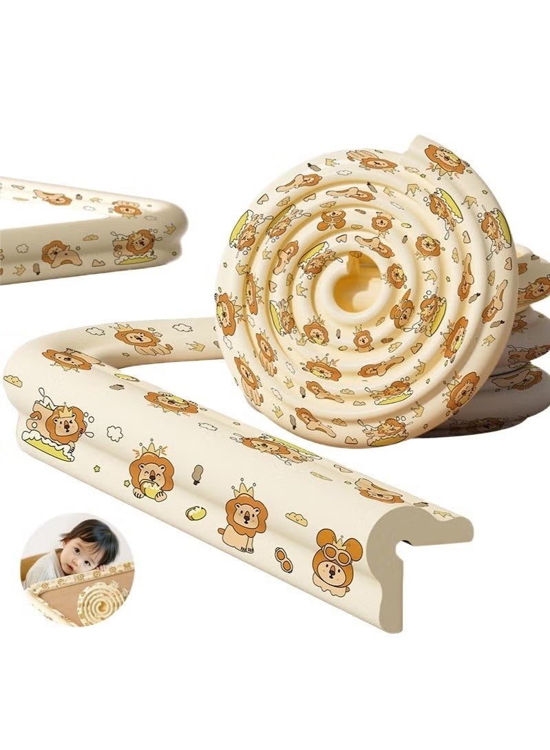 GIFT Baby 6.6ft Protective Foam Pads Furniture and Fireplace Edge Bumper Protectors, Desk Edge Pads, Corner Covers (Cute Lion Pattern) - Image 1