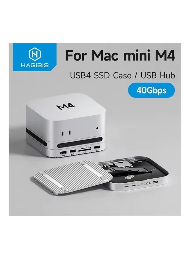 Hagibis USB C Hub for Mac mini M4/M4 Pro with 40Gbps M.2 SSD Enclosure USB 3.2 Gen2 SD/TF 4.0 Type-C Docking Station Desk Stand - Image 1