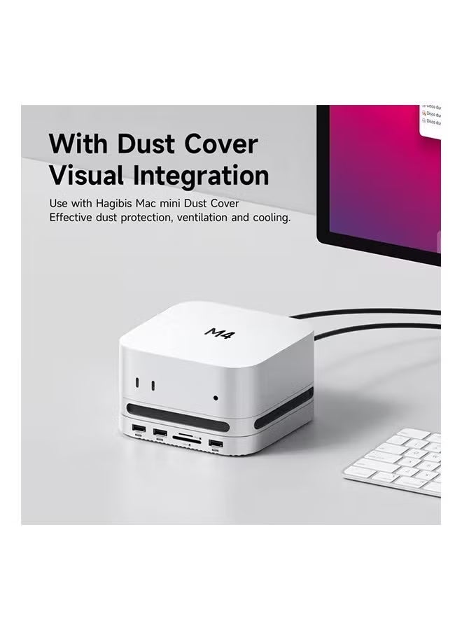 Hagibis USB C Hub for Mac mini M4/M4 Pro with 40Gbps M.2 SSD Enclosure USB 3.2 Gen2 SD/TF 4.0 Type-C Docking Station Desk Stand - Image 2