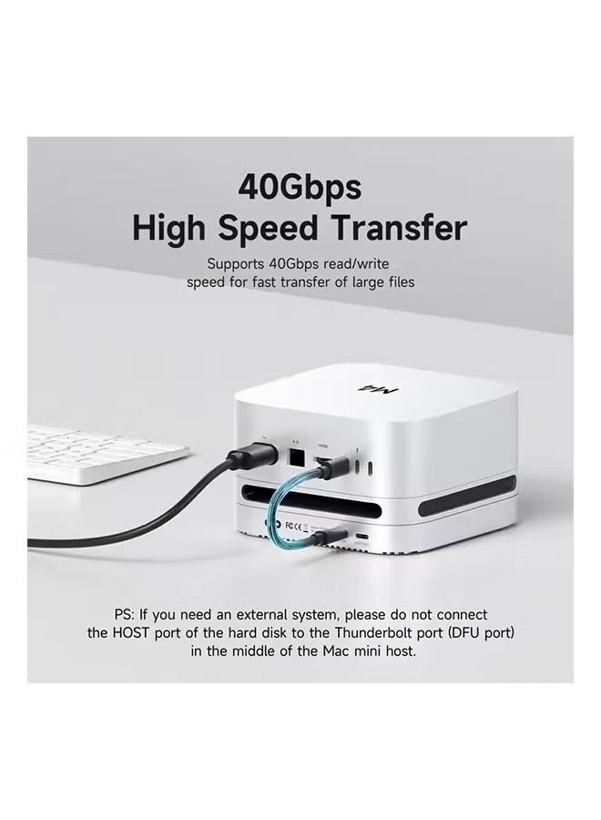 Hagibis USB C Hub for Mac mini M4/M4 Pro with 40Gbps M.2 SSD Enclosure USB 3.2 Gen2 SD/TF 4.0 Type-C Docking Station Desk Stand - Image 3