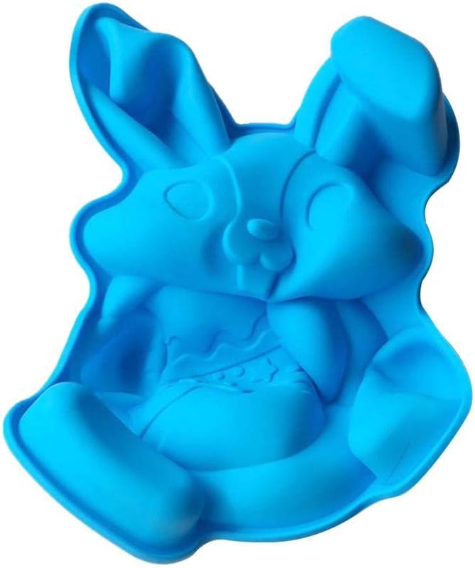 klarako 1pcs Easter Bunny with an Egg in Arms Shape Cake Mould Portable Easter Rabbit Egg Shape Chocolate Cake Fondant Mold Perfect for Baking Cake, Chocolate, Cookies, Fondant, Soap - Image 2
