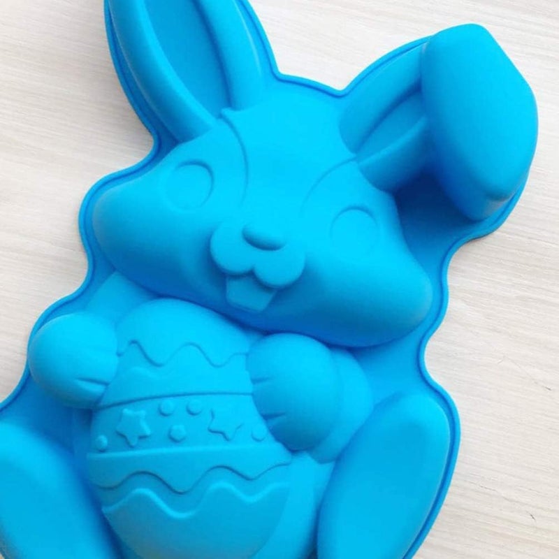 klarako 1pcs Easter Bunny with an Egg in Arms Shape Cake Mould Portable Easter Rabbit Egg Shape Chocolate Cake Fondant Mold Perfect for Baking Cake, Chocolate, Cookies, Fondant, Soap - Image 5