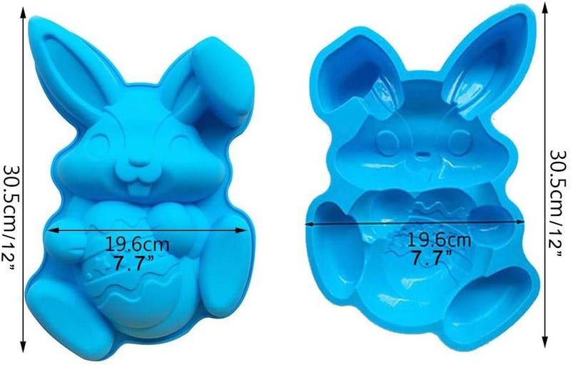 klarako 1pcs Easter Bunny with an Egg in Arms Shape Cake Mould Portable Easter Rabbit Egg Shape Chocolate Cake Fondant Mold Perfect for Baking Cake, Chocolate, Cookies, Fondant, Soap - Image 1