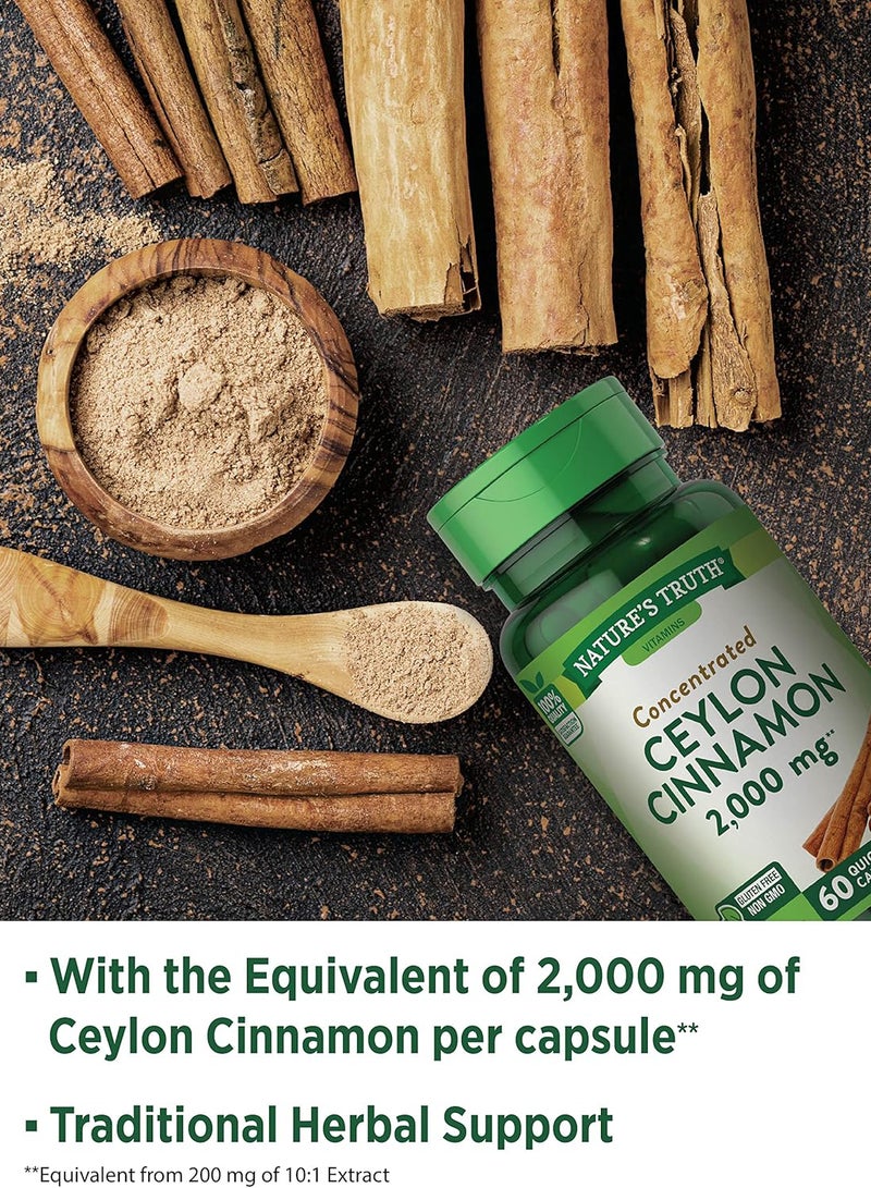 Nature's Truth قرفة سيلان المركزة، 2,000 ملغ، 60 كبسولة سريعة الذوبان - Image 3