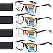 BLOEXCLU 4 Pack Progressive Multifocus Reading Glasses for Men Women TR90 Sports Style AntiBlue Light Computer Readers black grey leopard grey leopard 15 x - Image 1
