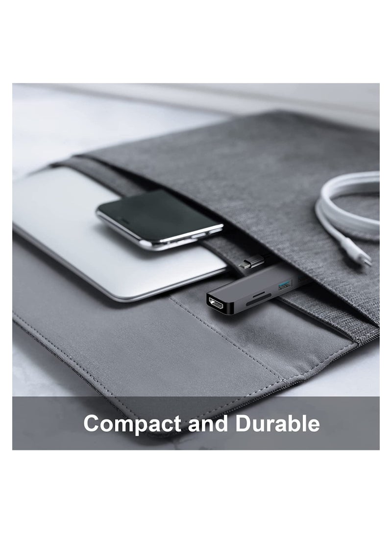 Gravity 6 in 1 Type C to HDMI Multiport Adapter with HDMI 4K Output, 2 USB Ports, SD/TF Card Reader, USB-C Power Delivery - Image 2