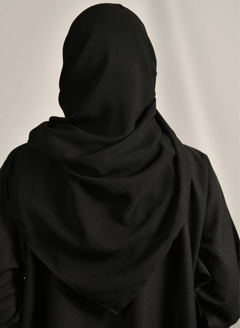 HAWRAA ABAYA A plain black veil without any prominent details - Image 4