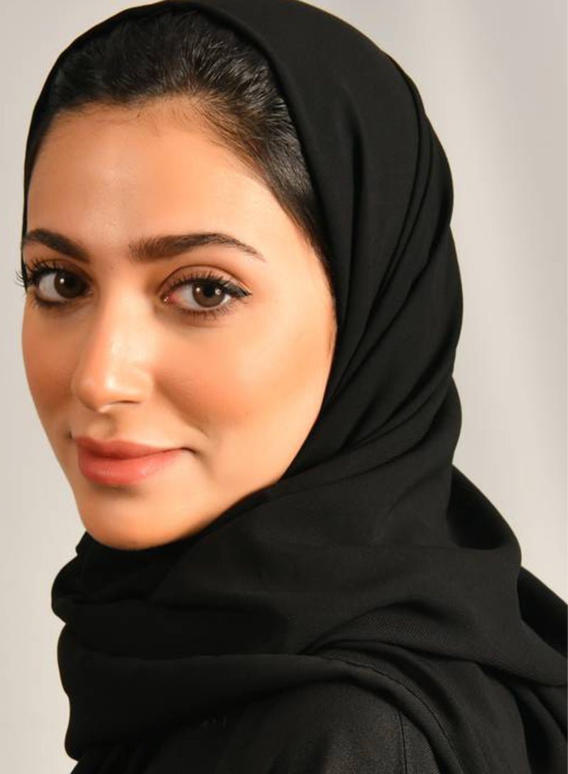 HAWRAA ABAYA A plain black veil without any prominent details - Image 3