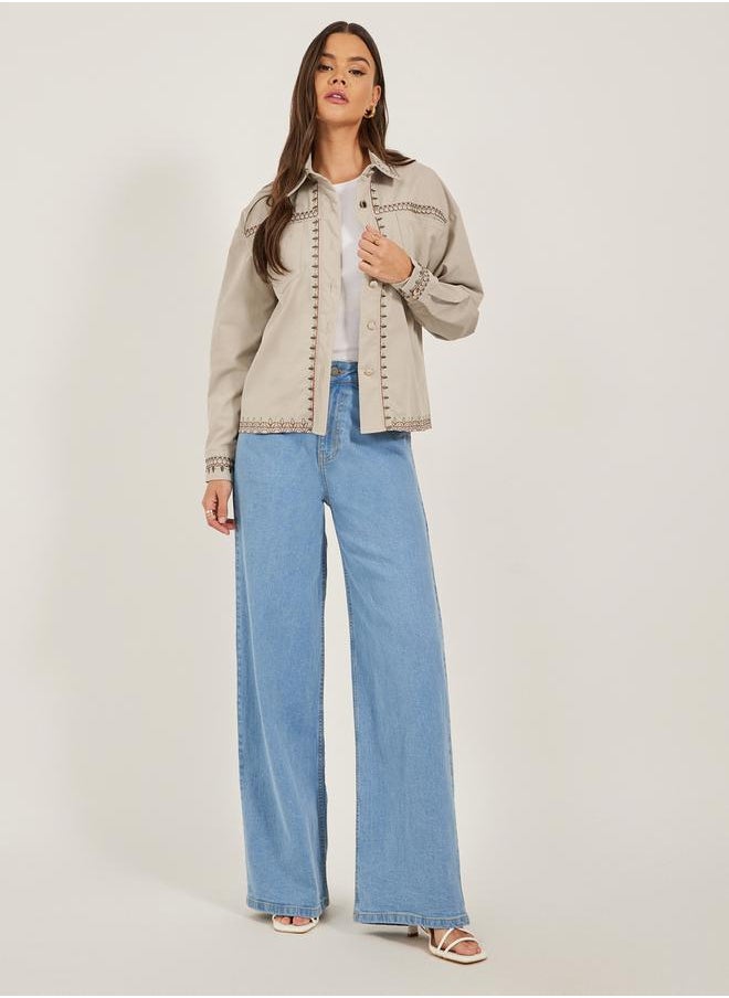 Styli - REGULAR LENGTH REGULAR FIT EMBROIDERED TWILL JACKET 60 CM - Image 1