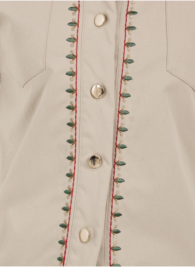 Styli - REGULAR LENGTH REGULAR FIT EMBROIDERED TWILL JACKET 60 CM - Image 1