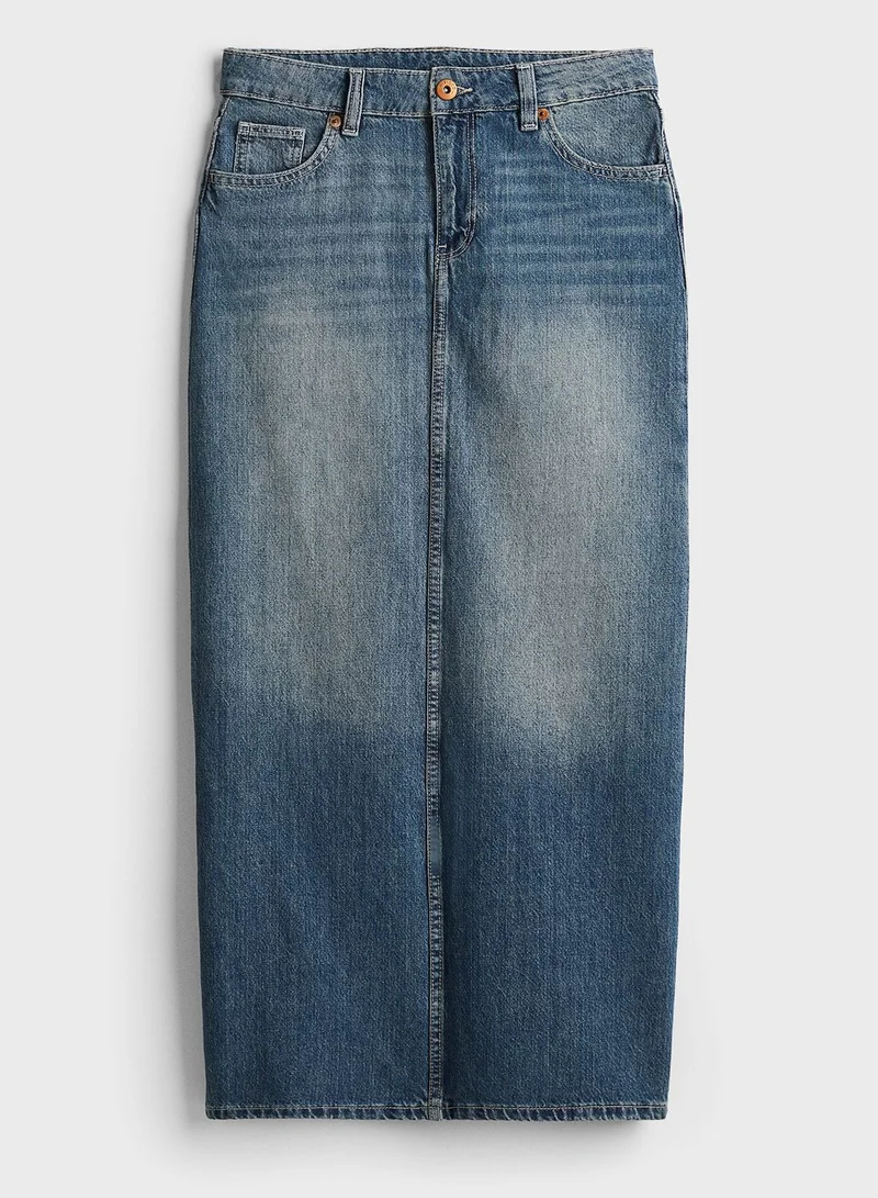 H&M Denim High Waist Skirt