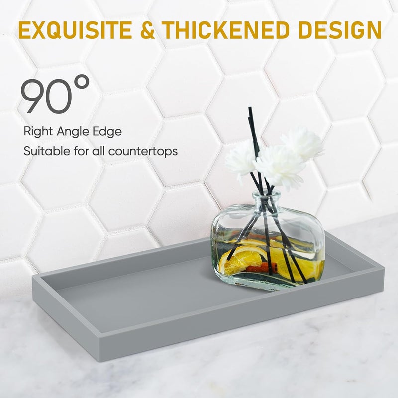 EG-SIPRO Bathroom Counter Tray, High-Grade Thickened Silicone Bathroom Vanity Tray,Shatterproof Durable Rectangle Bathroom Tray Soap Dispenser Tray for Bathroom Countertop - Image 4