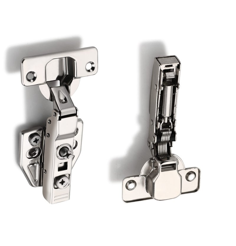 Met Craft Steel Soft Close 3D Hydraullic Clip On Concealed Hinges for Full Overlay Door Pack of 6 Pair (0 Degree Crank, Silver) - Image 3