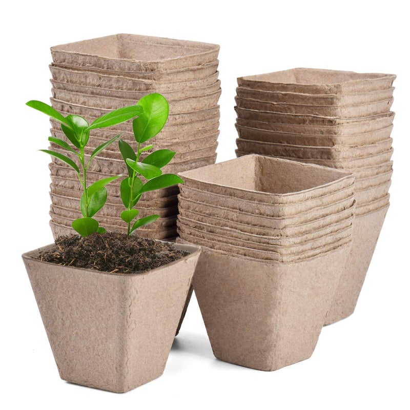 JOYSEUS 3.25" Seed Starter Pots, Organic Planting Peat Pots for Indoor Garden Seedling, 30 Pcs 100% Eco-Friendly and Biodegradable for Seed Germination - Image 1