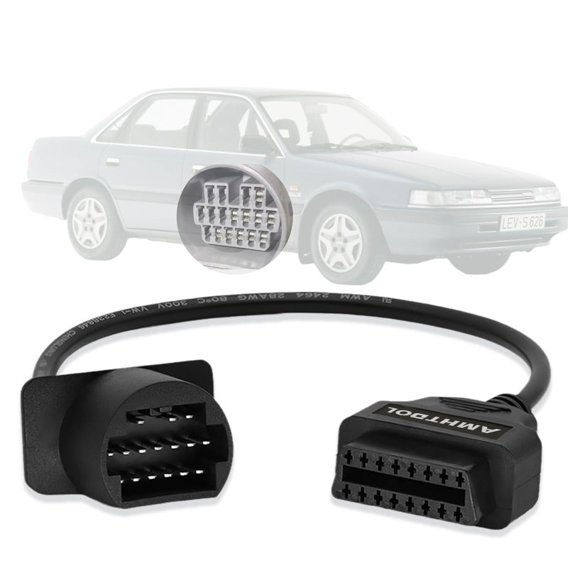 AMHTDOL OBDII Adapter Fit for Toyota 17 Pin OBD1 to 16 Pin OBD2 Diagnostic CableCompatible with toyota Vehicles 17pin Connector Work with ELM327 OBD2 Diagnostic Scanner Tool and Code Reader