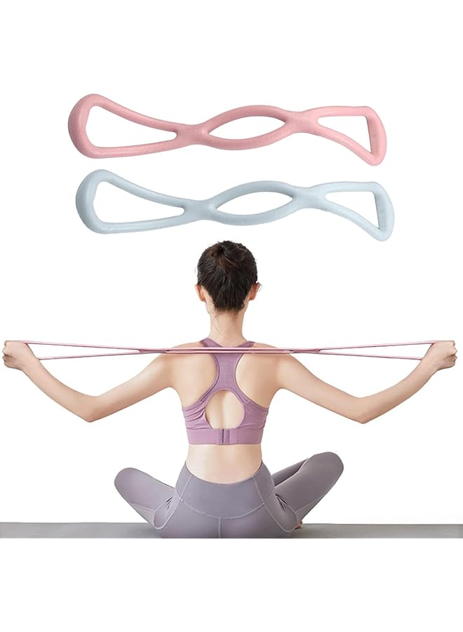 TPR Stretch Exercise Bands, Resistance Bands Set 2 Pcs, for Strength Training, Pull Up, Yoga, Pilates, Gym, Home Workout - Lightweight Fitness, Physical Therapy & Muscle Toning