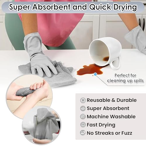 MAXOSHINE Microfiber Cleaning Cloth - 20 Pulls Washable Kitchen Towel Roll | 25 X 25 Cm Reusable Kitchen Towel | Non-Woven Tear-Away Kitchen Cleaning Towels for Car Utensils Glass & Surfaces - Image 2