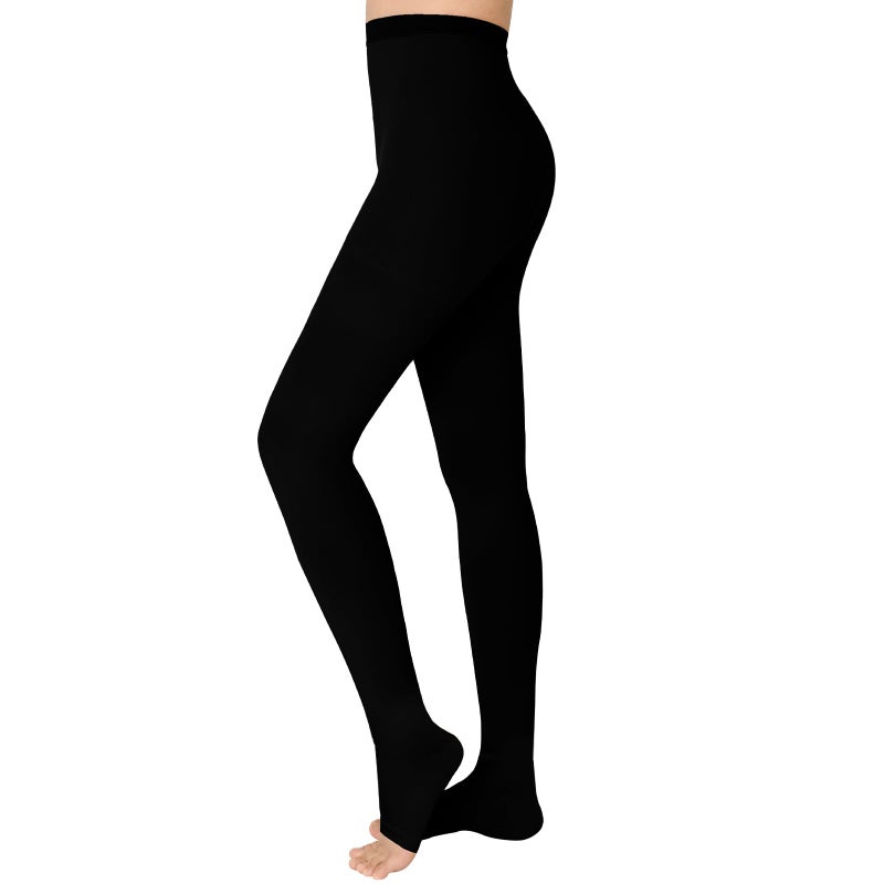 Ktinnead 20-30 mmHg Compression Pantyhose for Women, Open Toe Medical Compression Stockings, Waist High Opaque Compression Tights for Edema, Varicose Veins, Swelling, Pregnant, Teacher, Doctor - Image 1