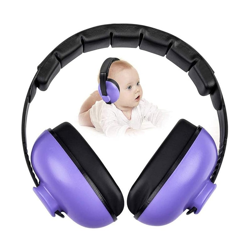 Purple Noise-Canceling Earmuffs – Hearing Protection, SNR 27dB, for Shooting, Study, Kids