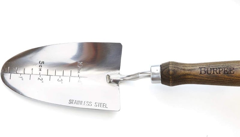 Burpee 13" Stainless Steel Trowel | Durable Long Lasting Garden Tool | Leather Wrist Strap 5" Handle, 10 Year Warranty - Image 2