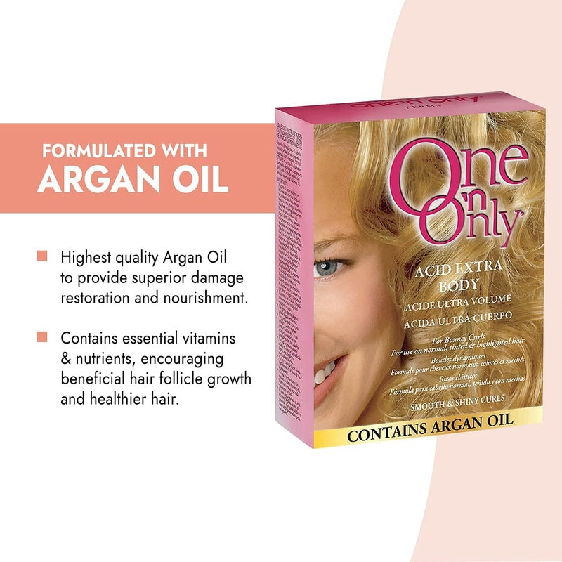 One N Only One 'N Only Acid Extra Body Hair Perm - At Home Perm Kit with Argan Oil for Bouncy Curls - Provides Firmer & More Manageable Curls for Normal, Tinted, and Frosted Hair (1 Kit) - Image 2