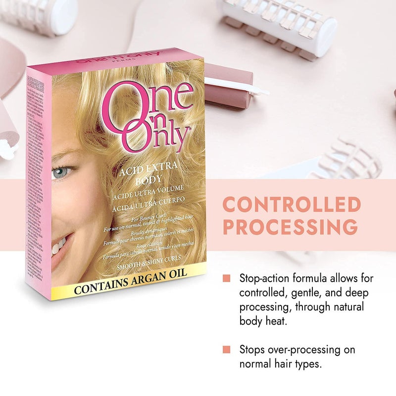 One N Only One 'N Only Acid Extra Body Hair Perm - At Home Perm Kit with Argan Oil for Bouncy Curls - Provides Firmer & More Manageable Curls for Normal, Tinted, and Frosted Hair (1 Kit) - Image 4