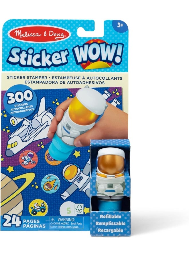 Melissa & Doug ملصقات ميليسا ودوج!™ دفتر نشاط مكون من 24 صفحة وطابع ملصقات، 300 ملصق، لعبة فنية وحرفية قابلة للجمع - رائد فضاء - معتمد من مجلس إدارة الغابات - Image 1