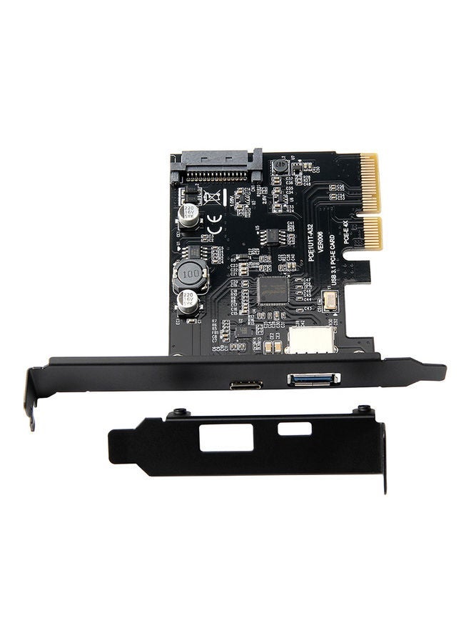 NIBEMINENT PCI-e To USB3.1 Type-C And Type-A Expansion Card PCI-E USB Fast Black - Image 1