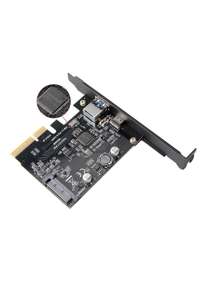 NIBEMINENT PCI-e To USB3.1 Type-C And Type-A Expansion Card PCI-E USB Fast Black - Image 2
