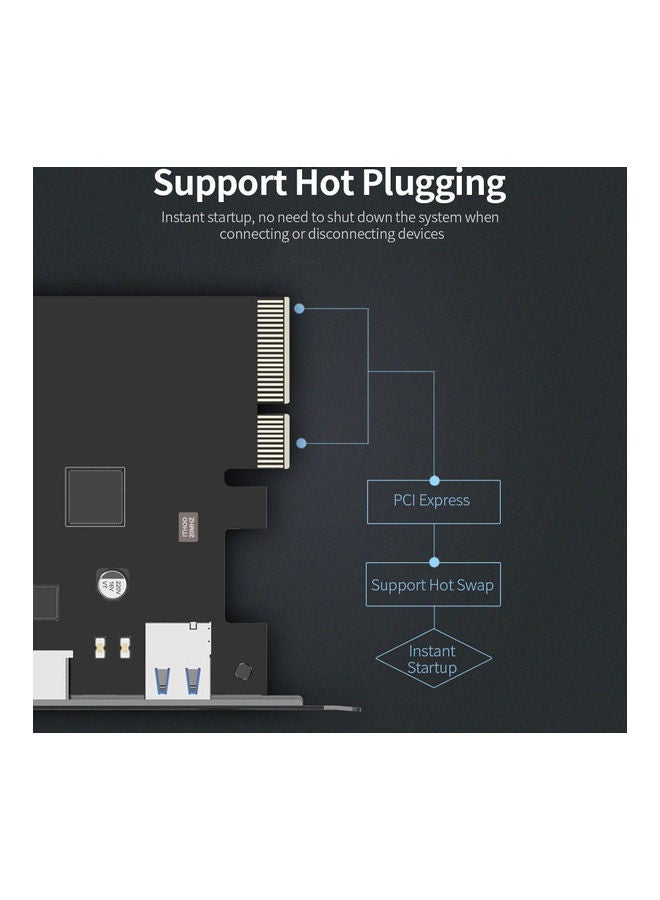 NIBEMINENT PCI-e To USB3.1 Type-C And Type-A Expansion Card PCI-E USB Fast Black - Image 5