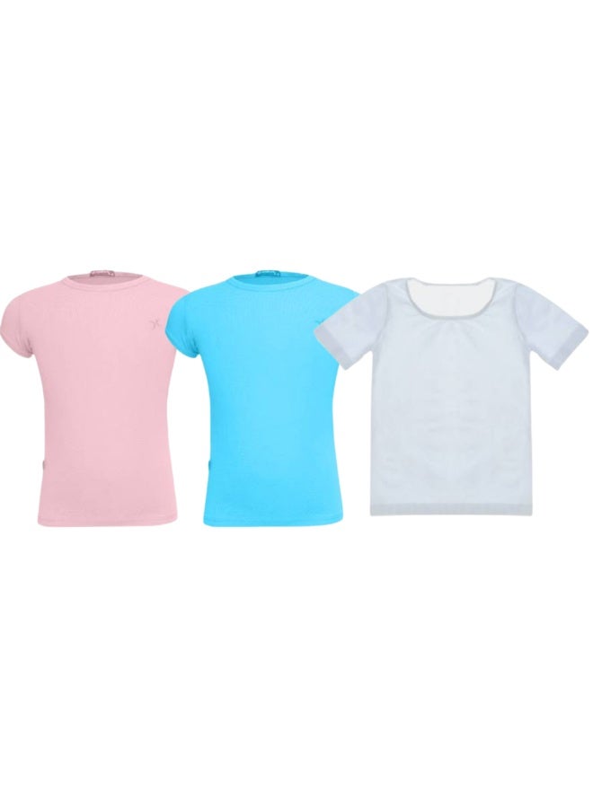 Girls' 3-Piece Short-Sleeve Lycra T-Shirt Set – TS 319