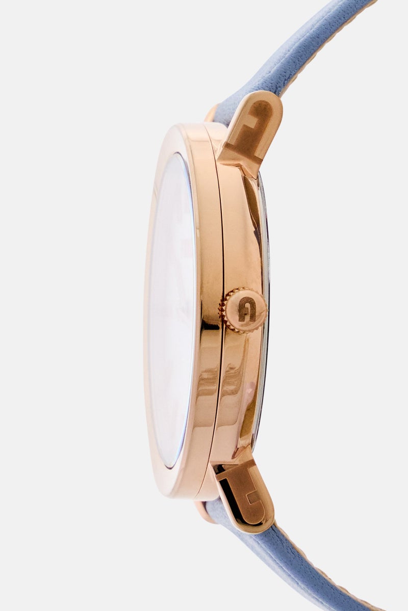 Furla Women WW00003005L3 Leather Analog Watch 38 mm, Light Blue - Image 4