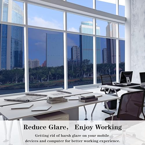 HOME13 Window Film Self Adheisve Daytime Privacy Window Sun Blocking Heat Control Window Glass Film for Home/Office (20X72 Inch, Dark Silver Blue Window Film)-Self-Adhesive - Image 4