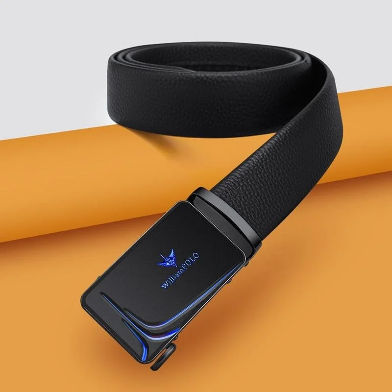 William Polo Leather Belt with Italian Buckle Leather Belt