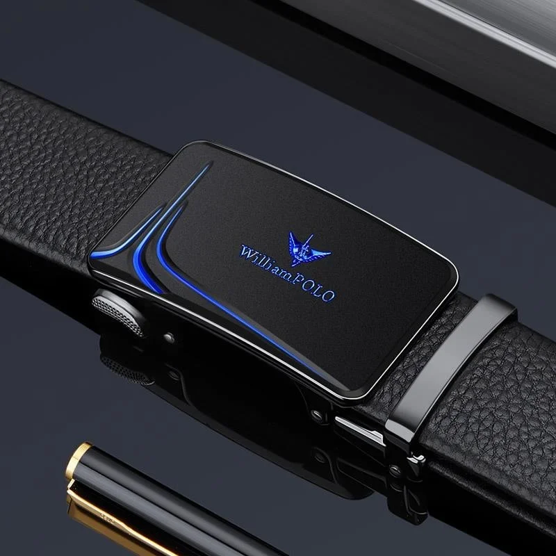 William Polo Leather Belt with Italian Buckle Leather Belt