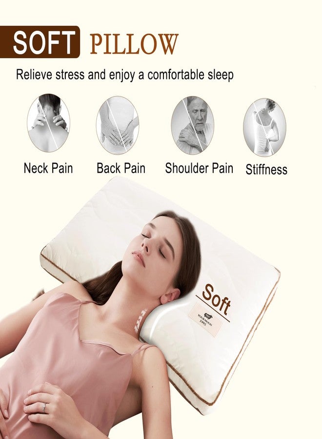 YOUR MOON Soft Organic Wool Pillow Queen, Flat & Thin Wool Pillow for Sleeping, Low-Loft Bed Pillows for Back and Stomach Sleepers, Breathable Soft Cotton Cover(Off White) - Image 5