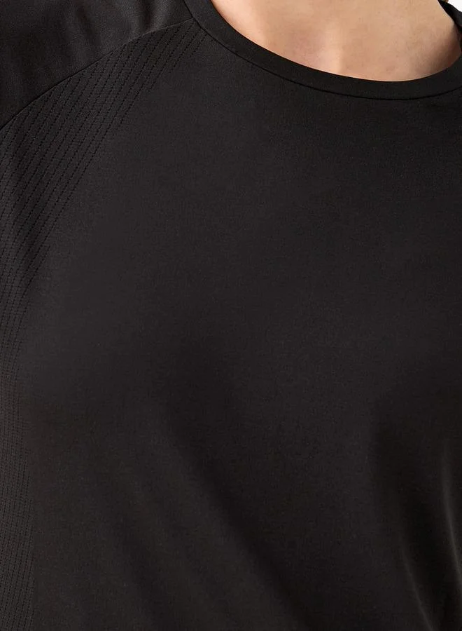 Splash Active BLACK Women 4-Way Stretch Jacquard T-shirt for Women | Best Price UAE