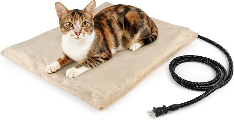 NICREW Pet Heating Pad for Dogs and Cats, Heated Cat Bed with Steel-Wrapped Cord and Soft Fleece Cover, 17.7 x 15.7 Inches, 30 Watts - Image 1