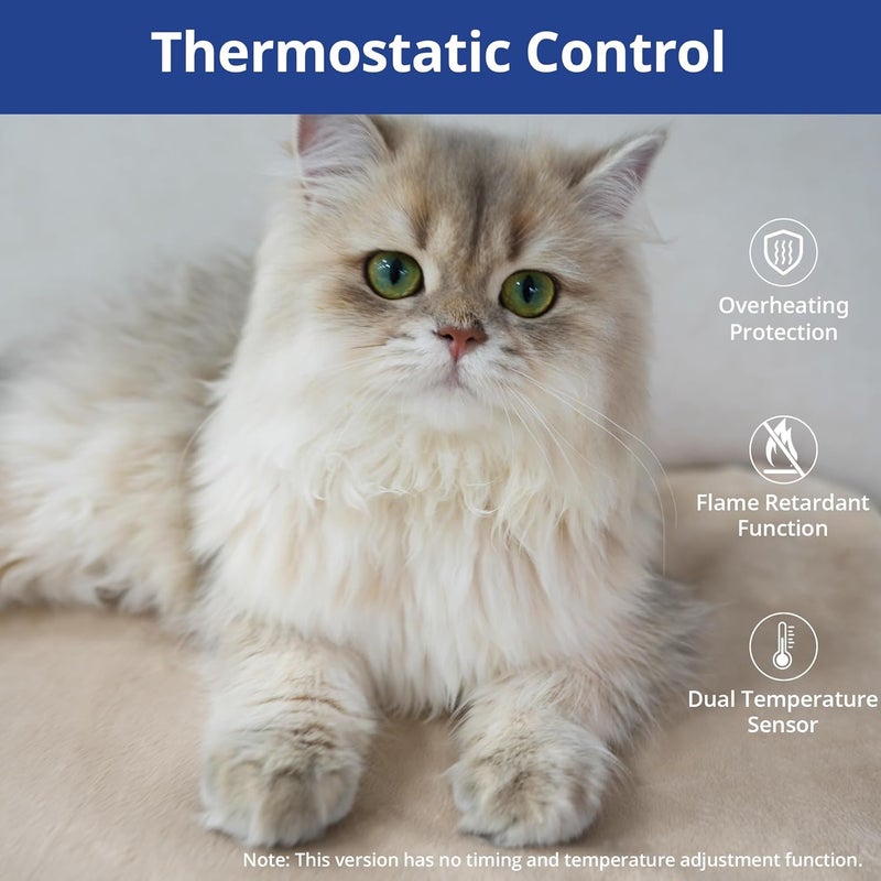 NICREW Pet Heating Pad for Dogs and Cats, Heated Cat Bed with Steel-Wrapped Cord and Soft Fleece Cover, 17.7 x 15.7 Inches, 30 Watts - Image 3